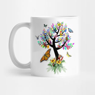 Colorful Tree with Butterflies Mug